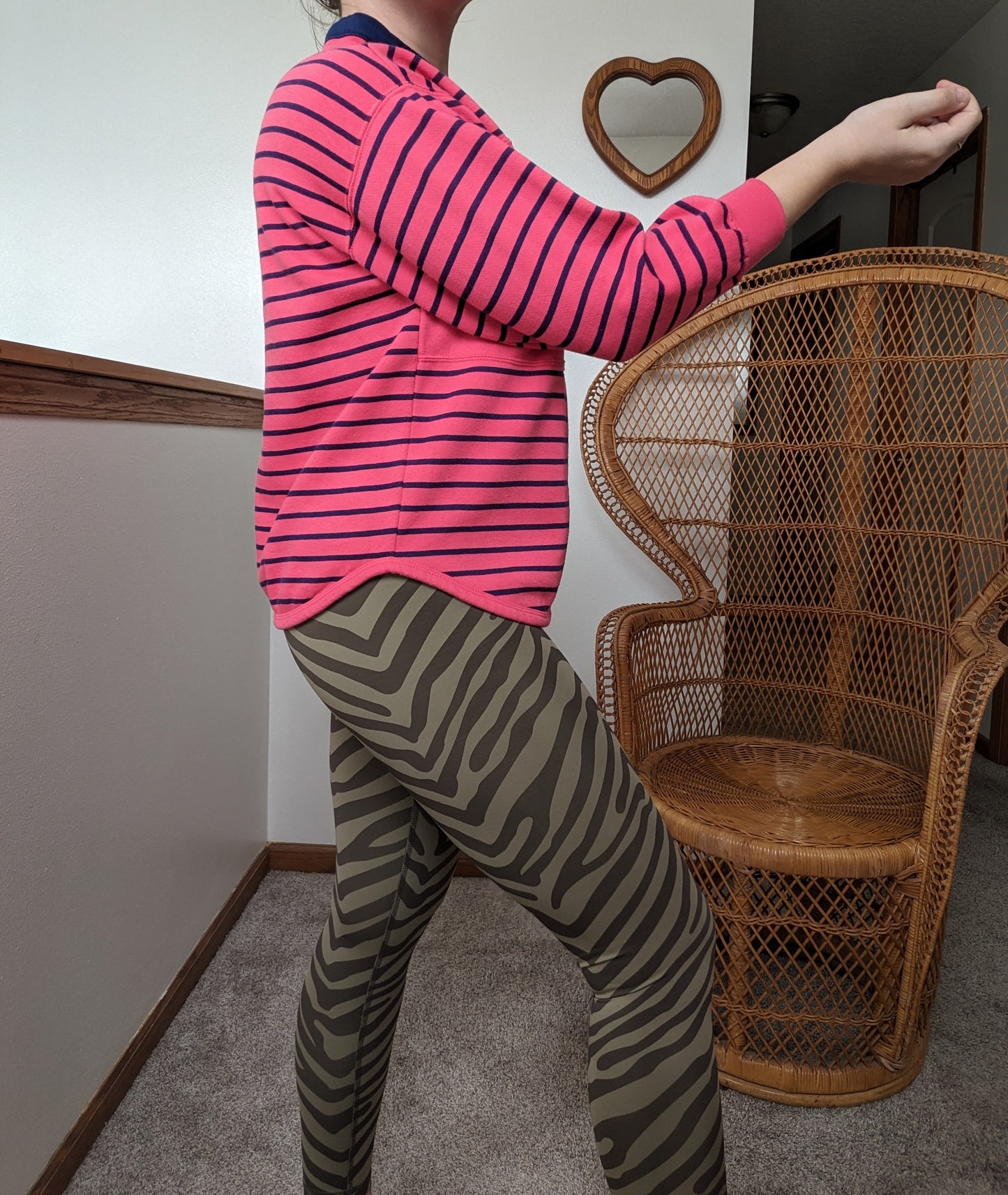 1990s pink striped sweatshirt