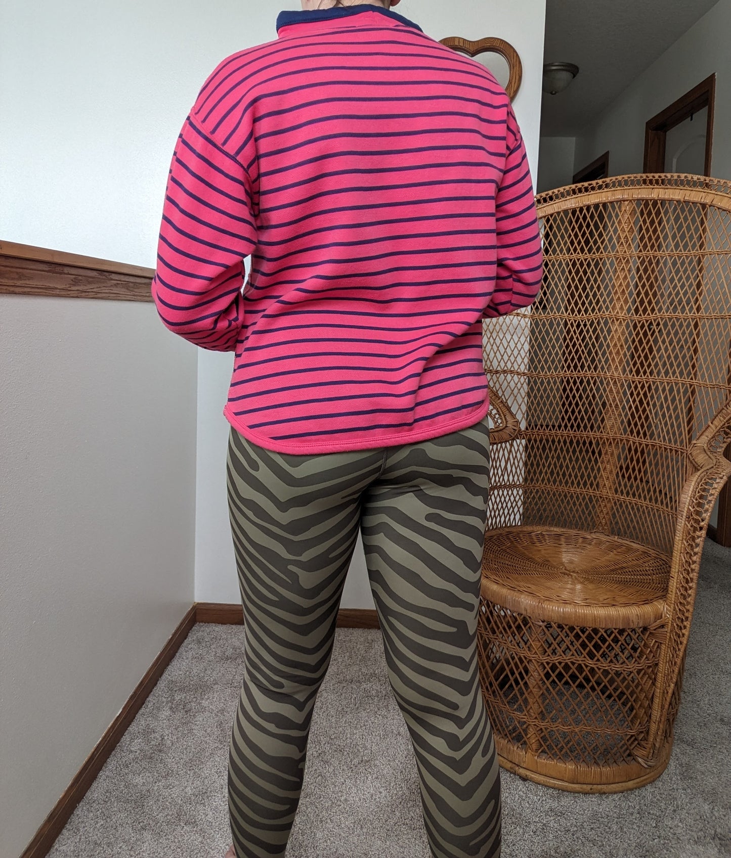 1990s pink striped sweatshirt