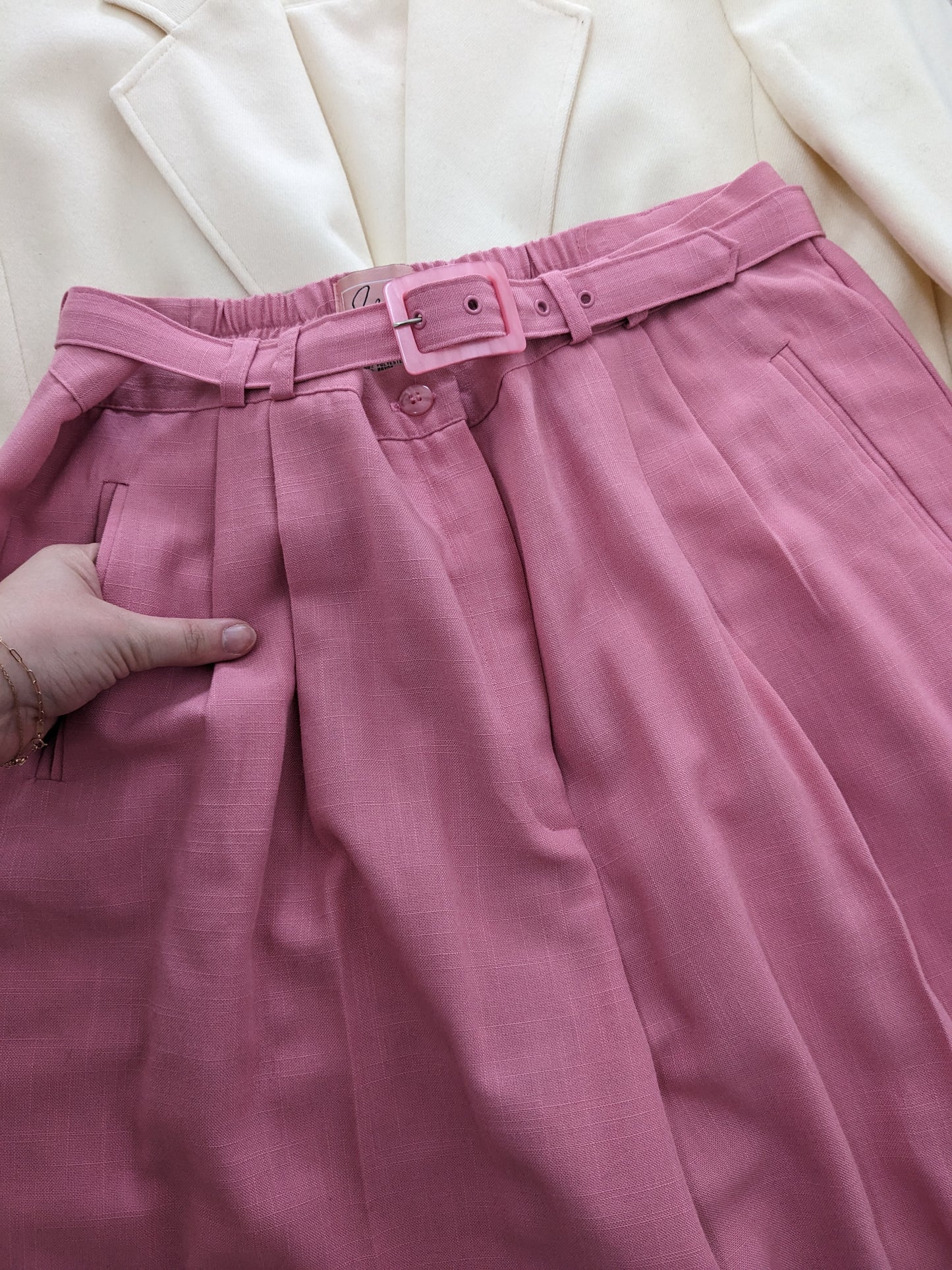 1990s pink pants & belt