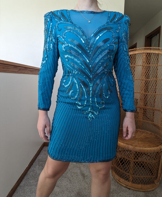 1980s sequin cocktail dress