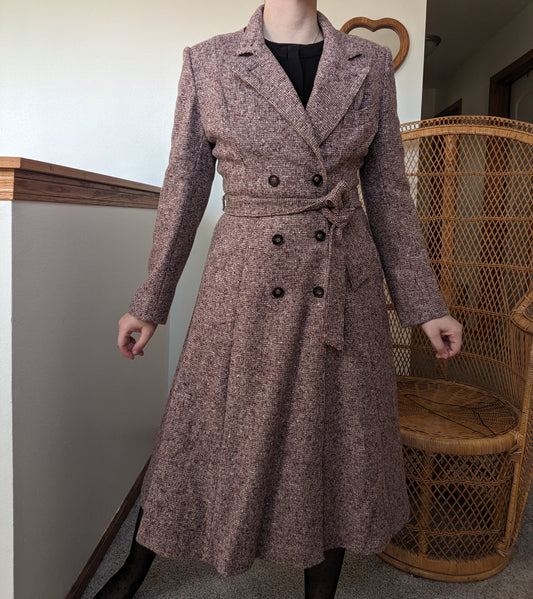 1960s tweed princess coat