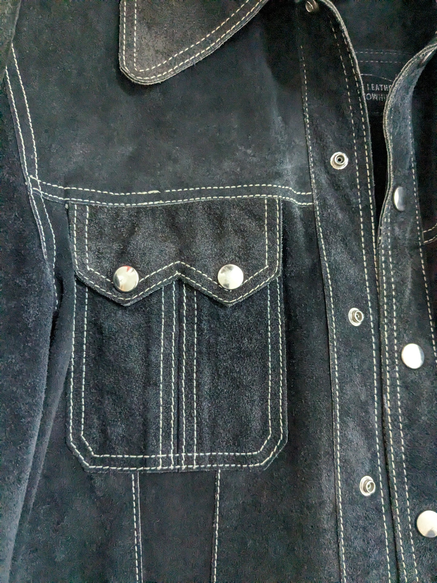 1970s black suede leather jacket