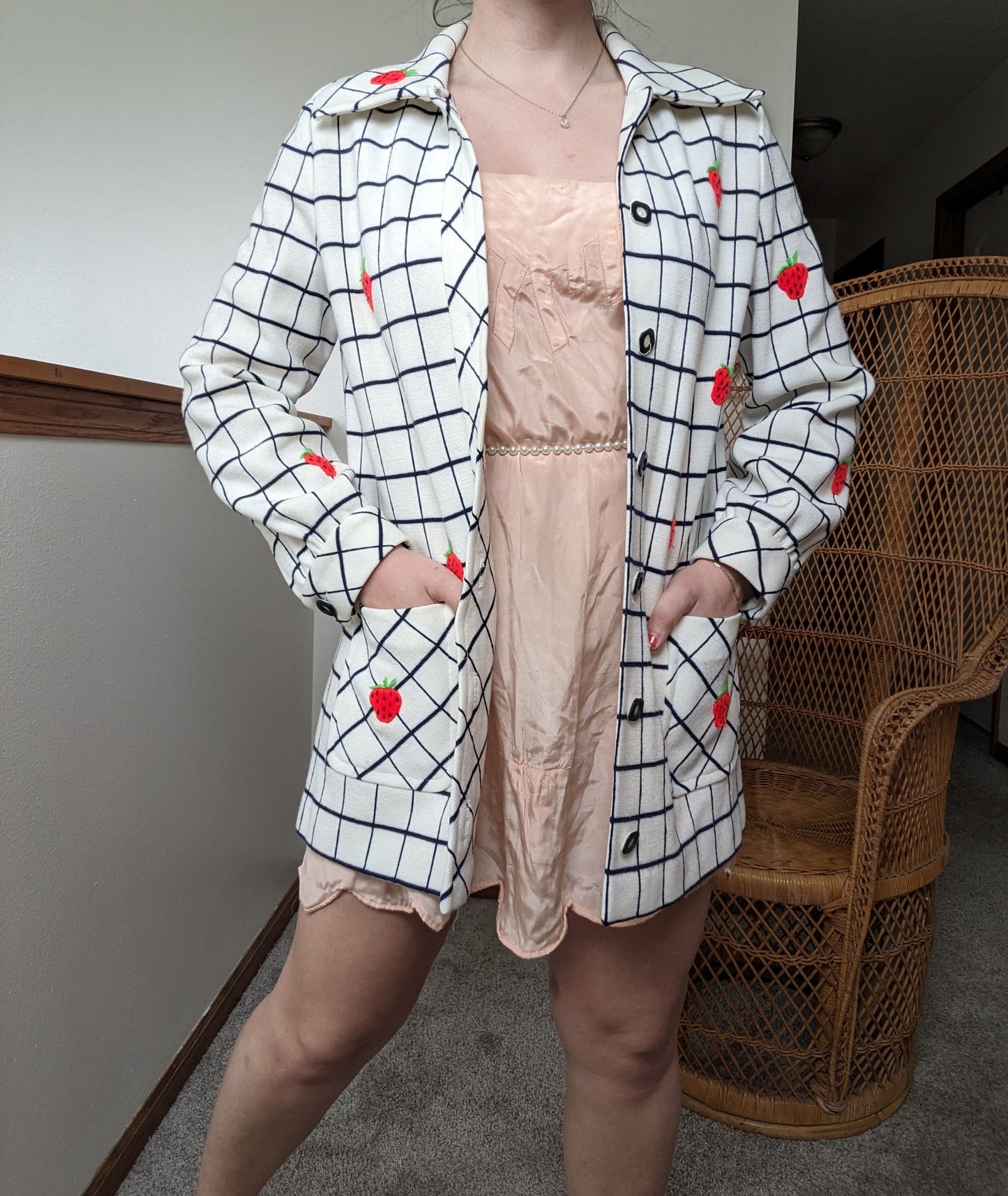 1960s strawberry cardigan