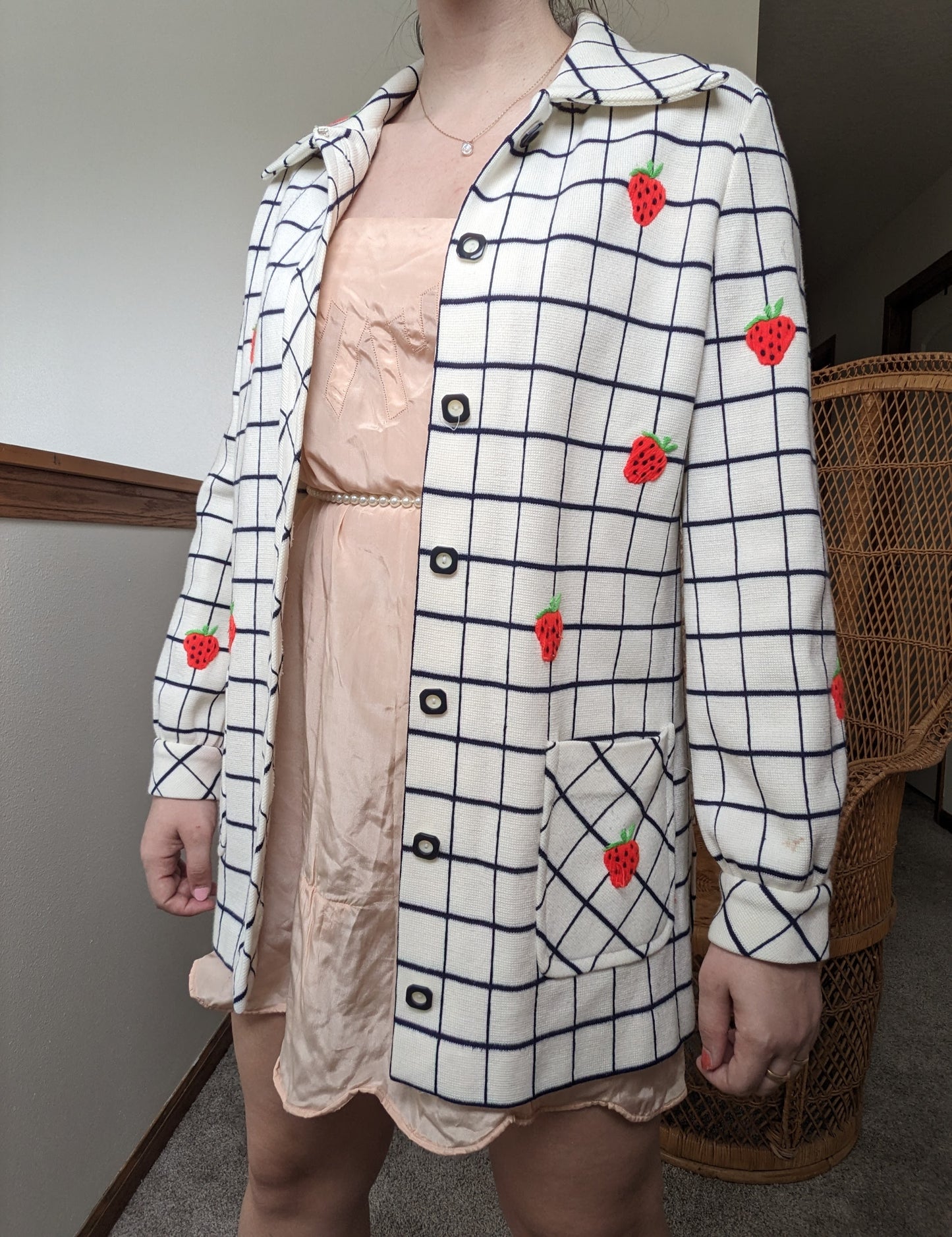 1960s strawberry cardigan