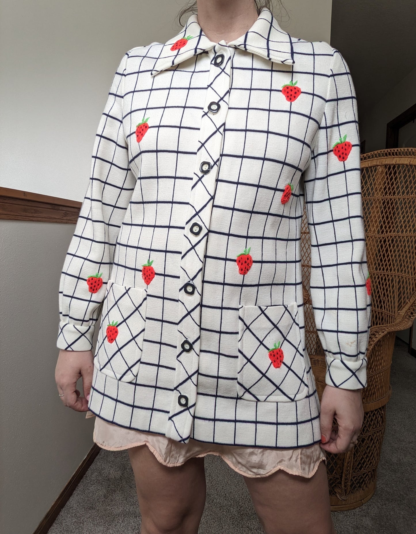 1960s strawberry cardigan