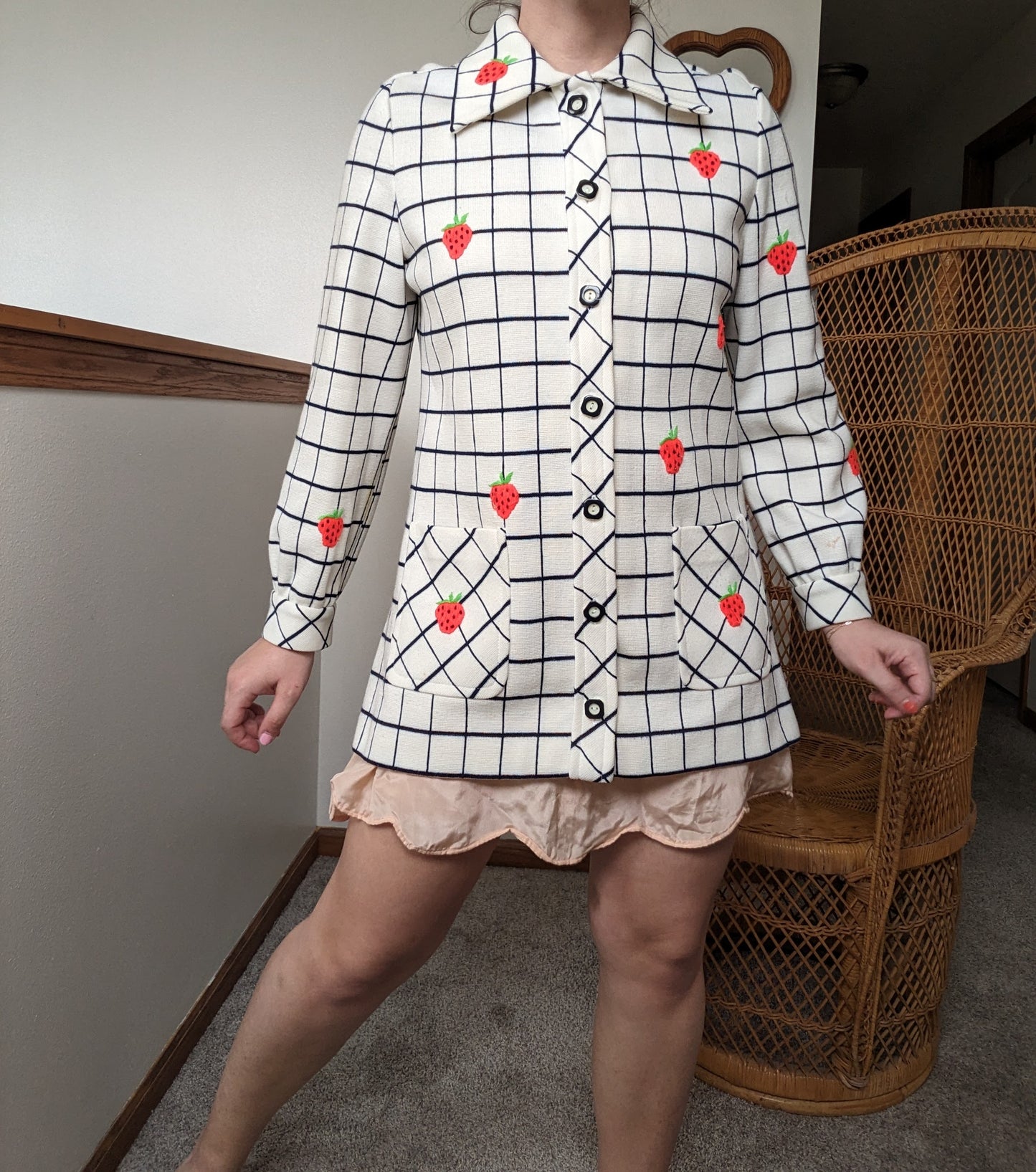 1960s strawberry cardigan