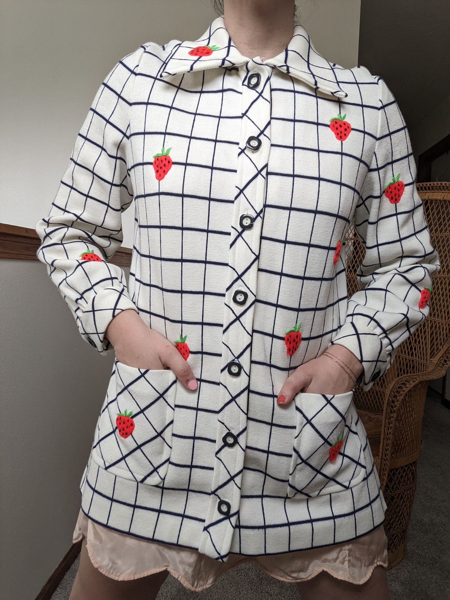 1960s strawberry cardigan