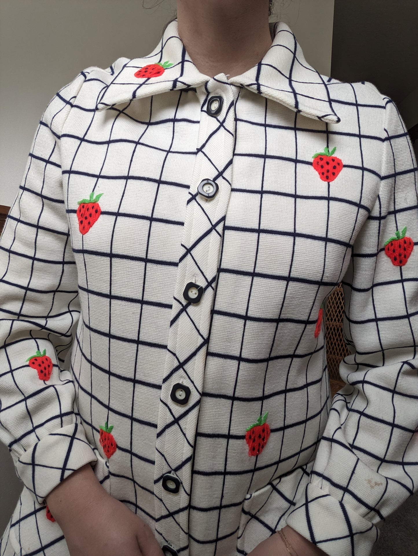 1960s strawberry cardigan