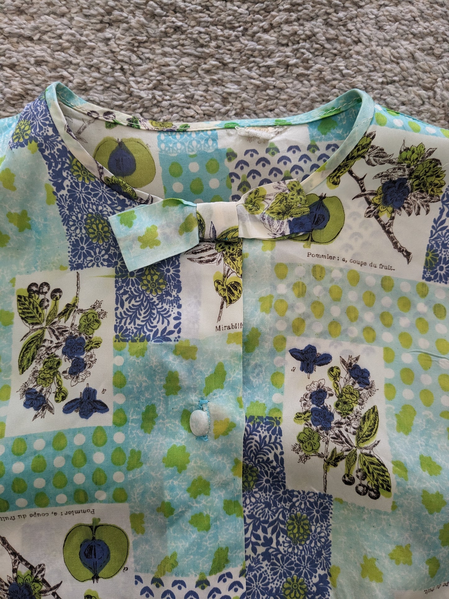 1960s silk fruit top