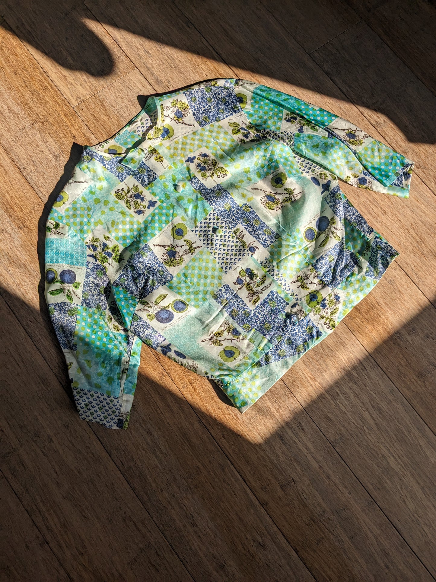 1960s silk fruit top