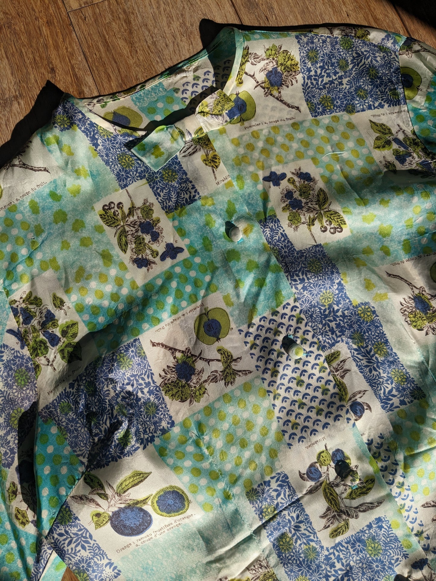 1960s silk fruit top