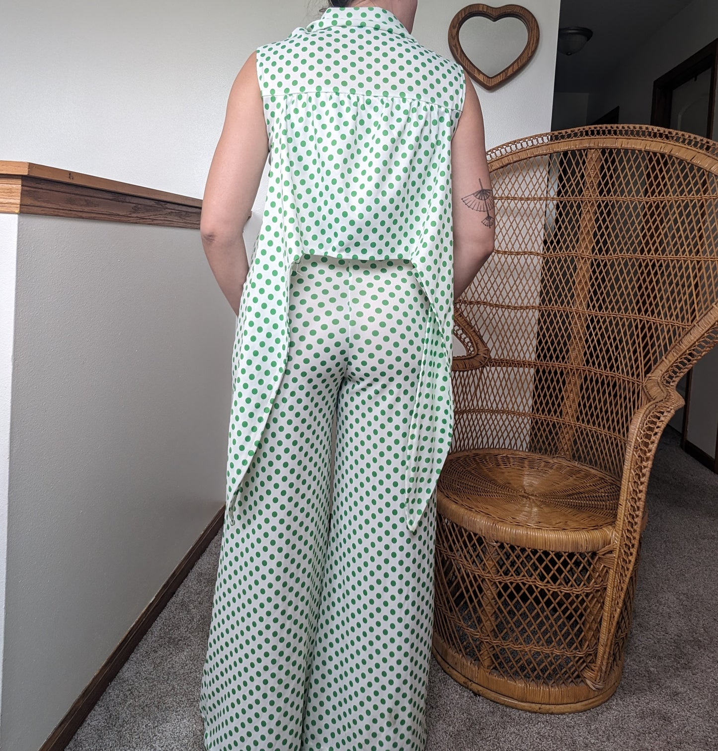 1970s polka dot jumpsuit