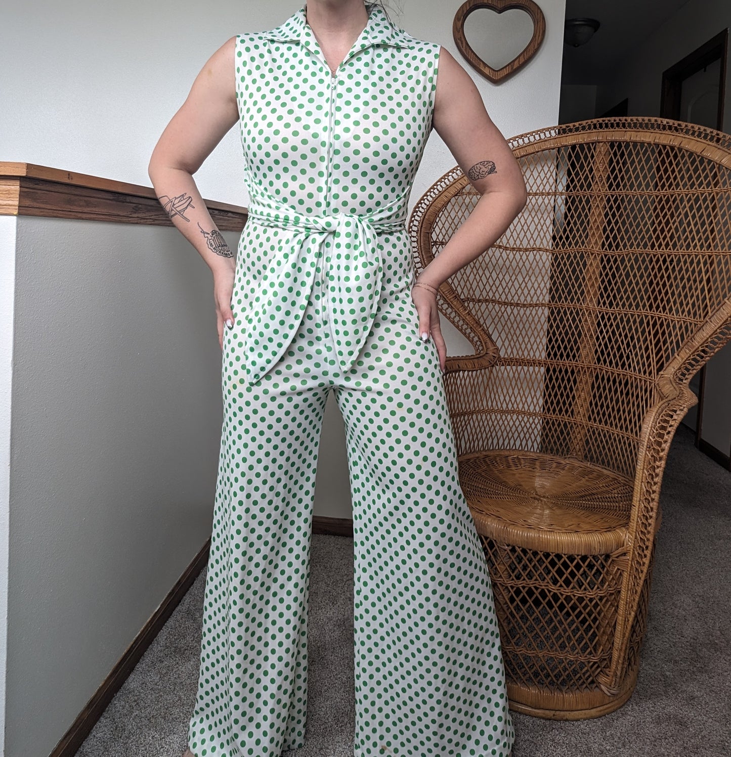 1970s polka dot jumpsuit