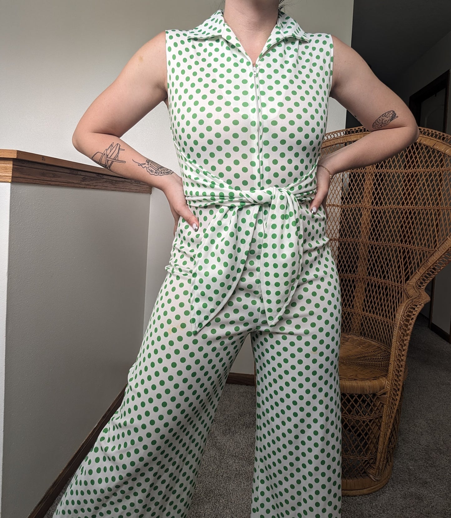 1970s polka dot jumpsuit