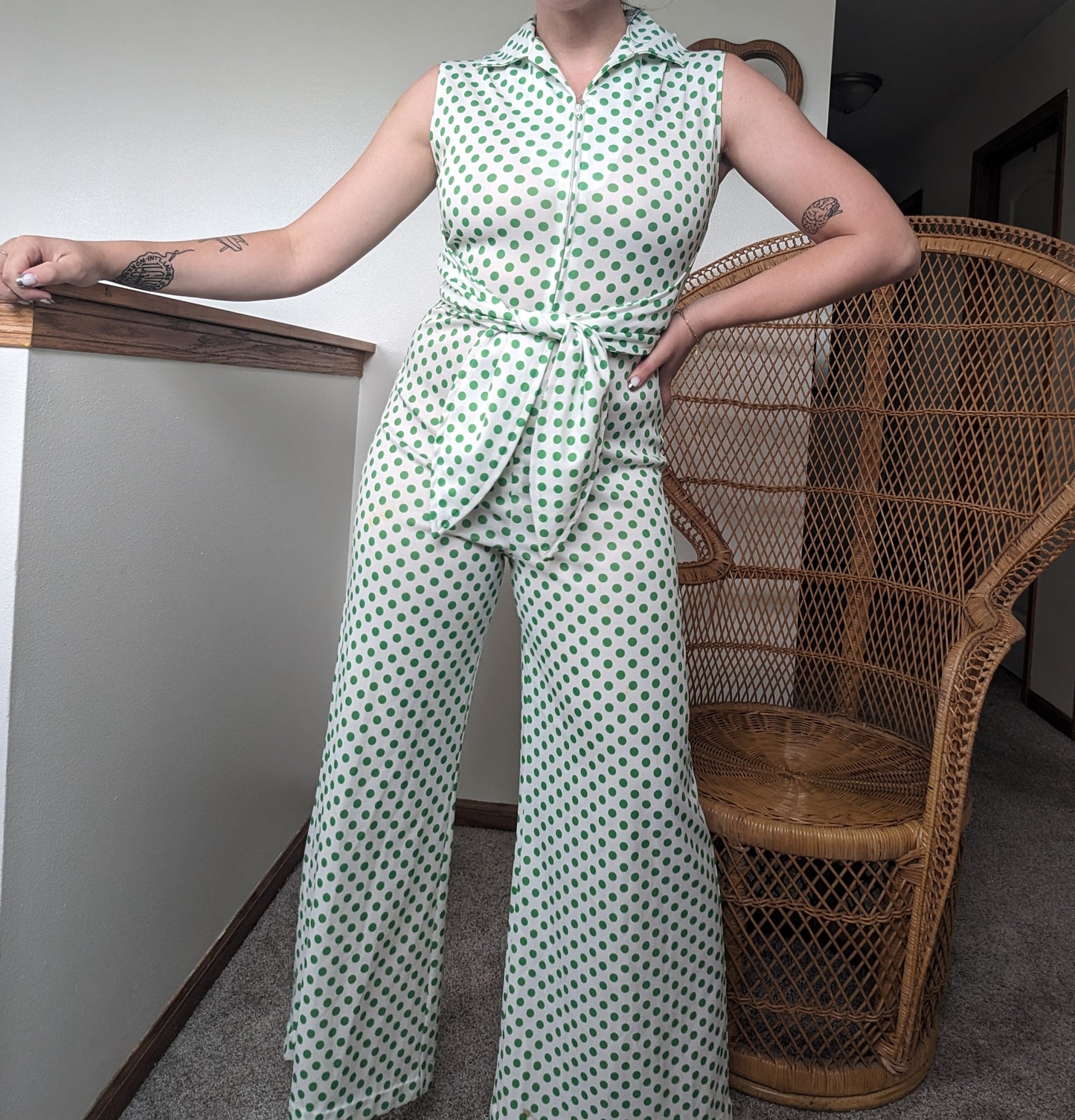 1970s polka dot jumpsuit