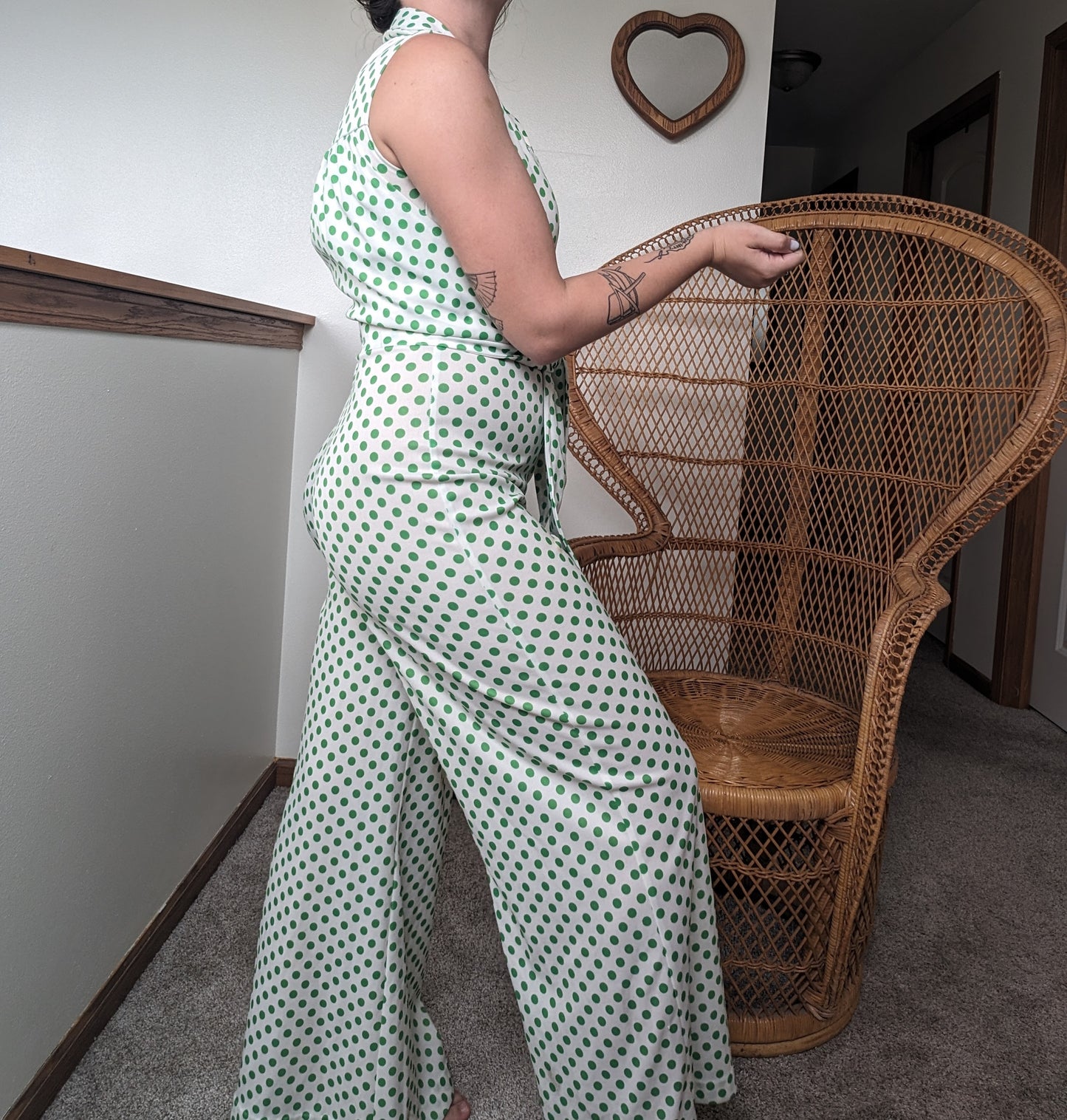 1970s polka dot jumpsuit