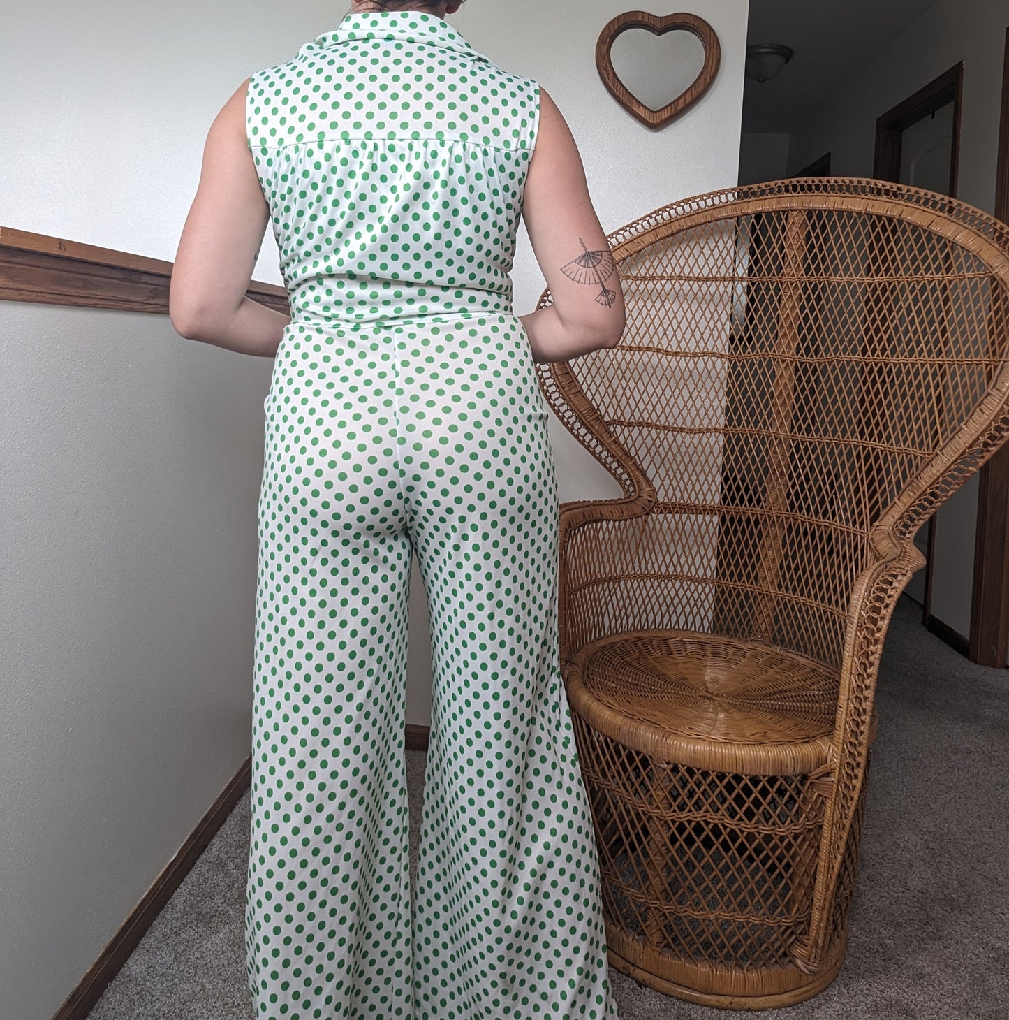 1970s polka dot jumpsuit