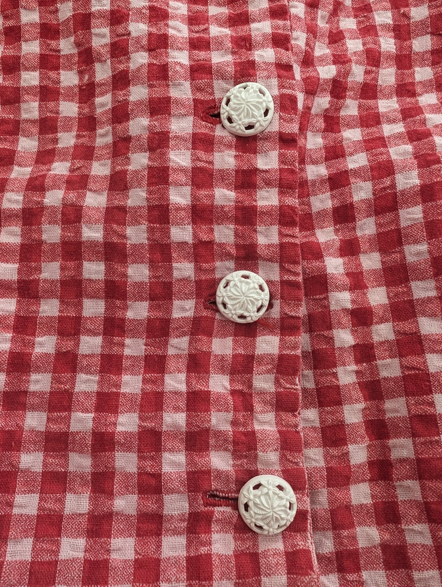 1970s gingham peplum top