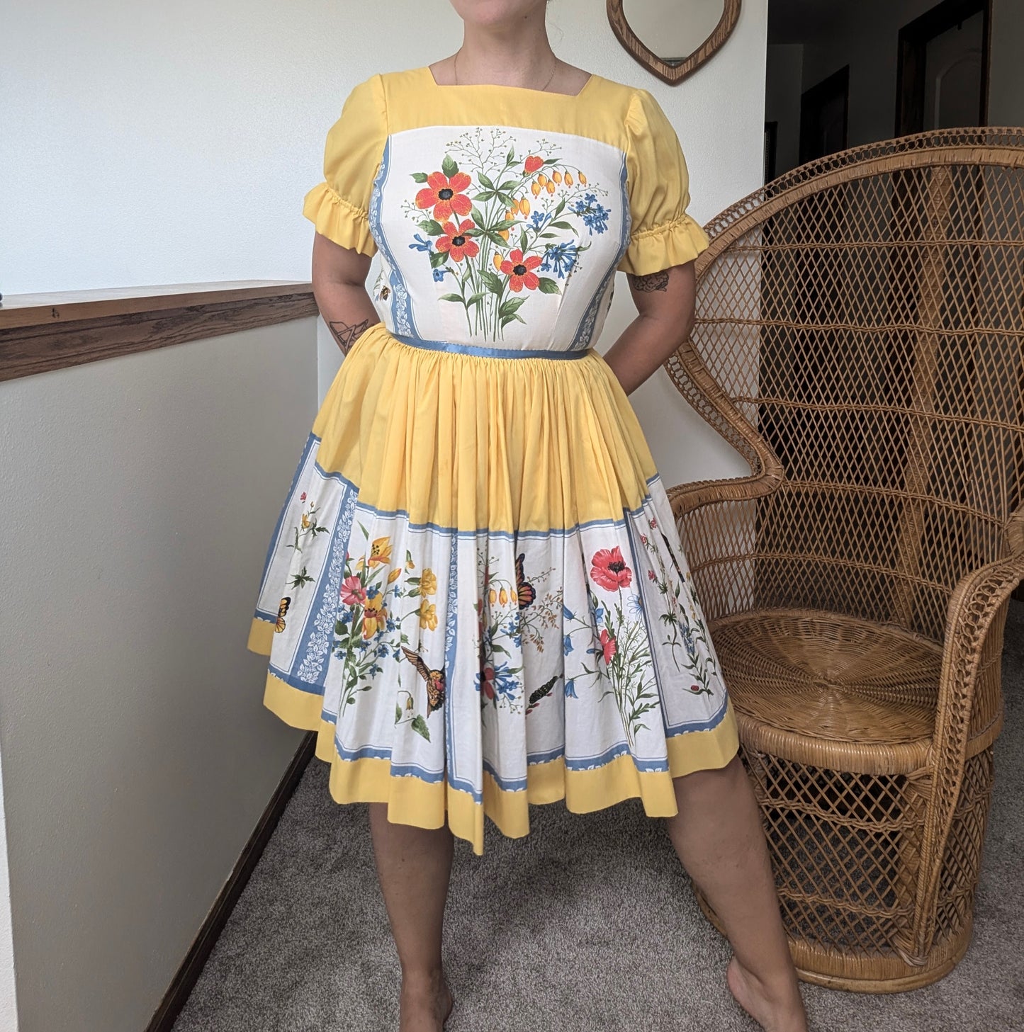 1970s birds & bees dress