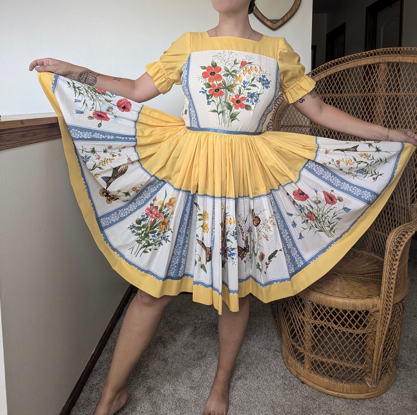 1970s birds & bees dress