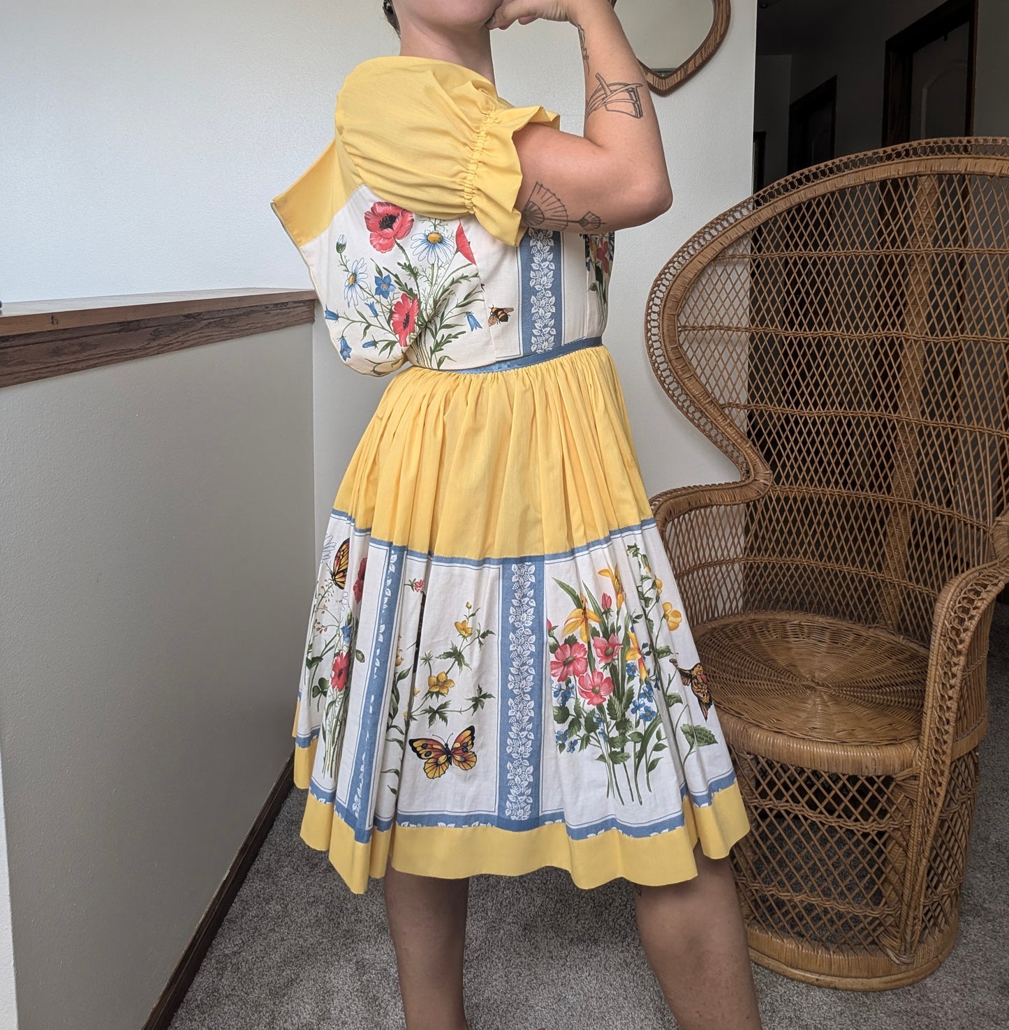 1970s birds & bees dress