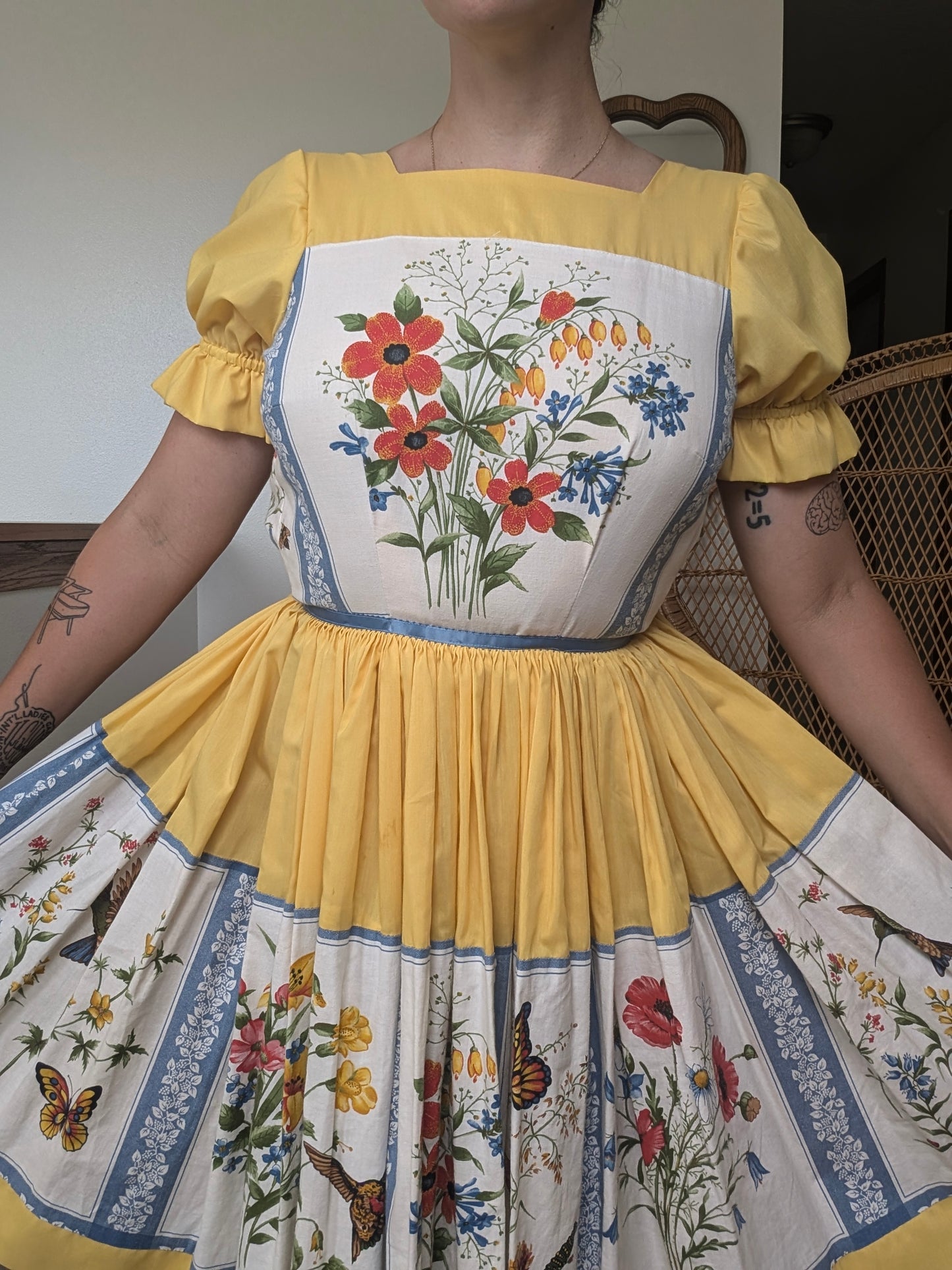 1970s birds & bees dress