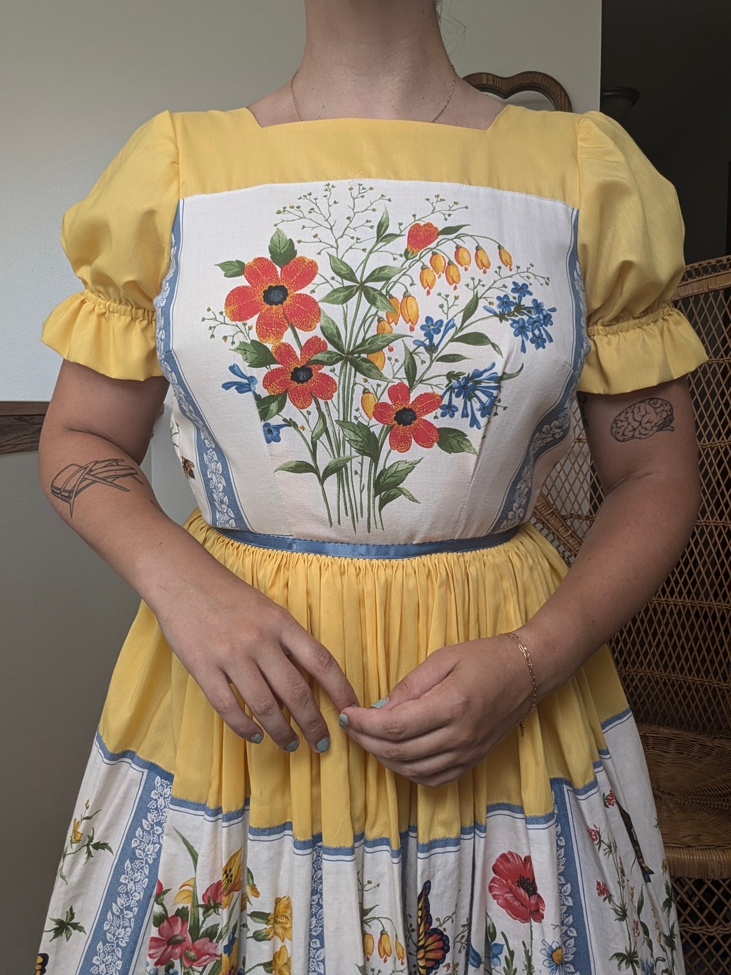 1970s birds & bees dress