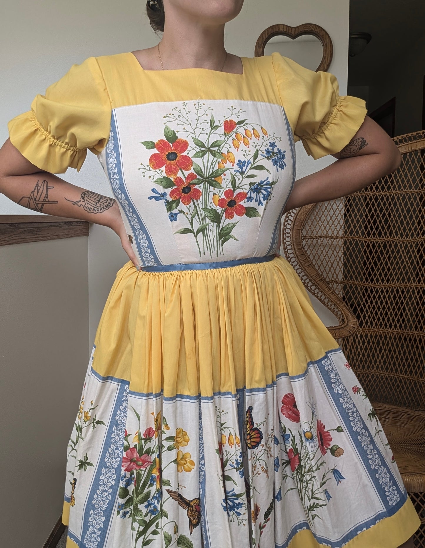 1970s birds & bees dress