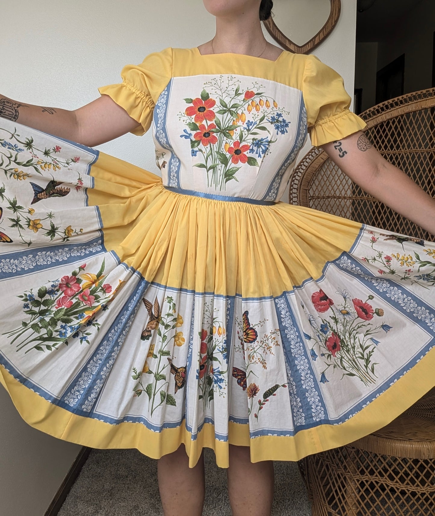 1970s birds & bees dress