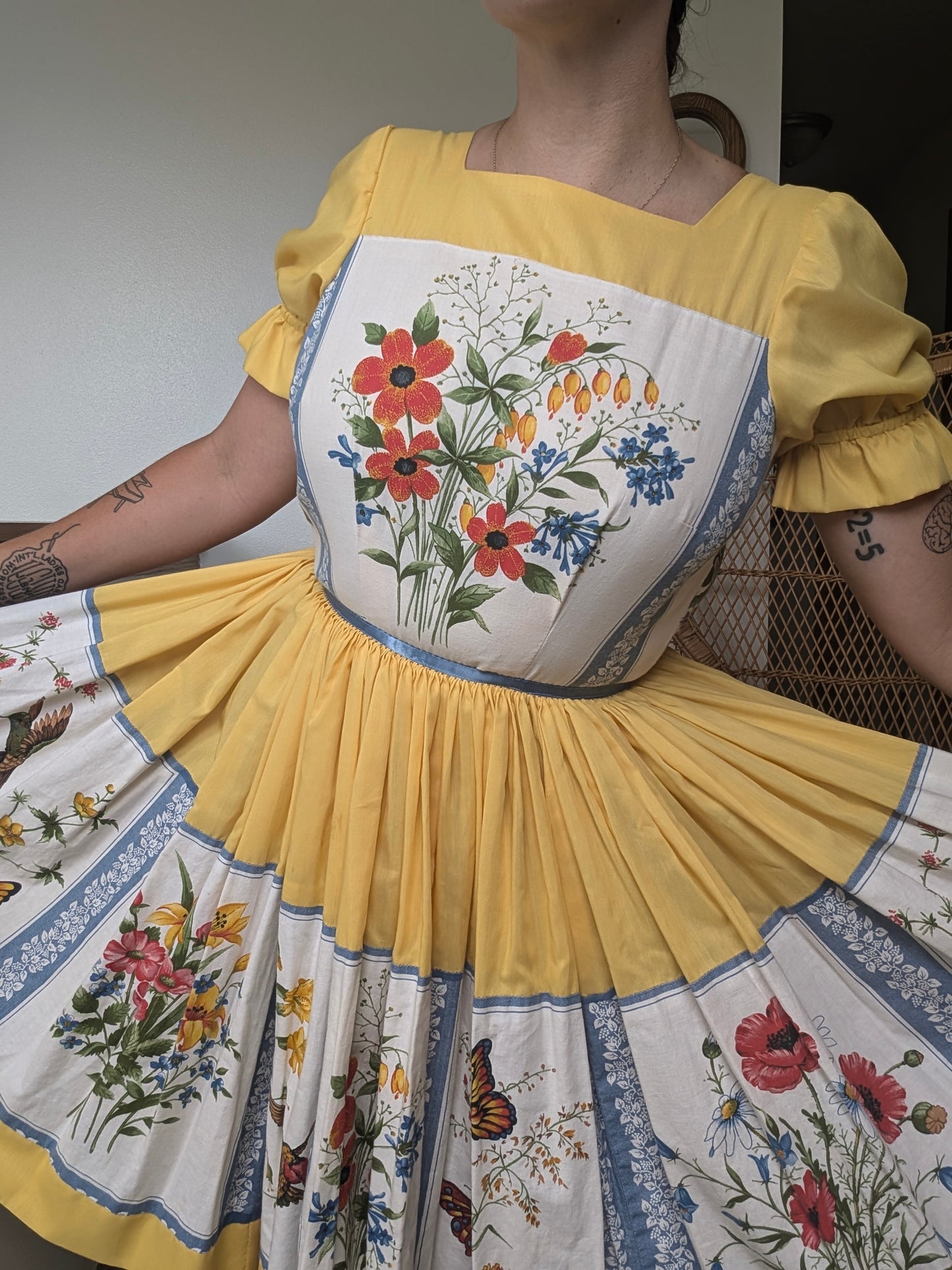 1970s birds & bees dress