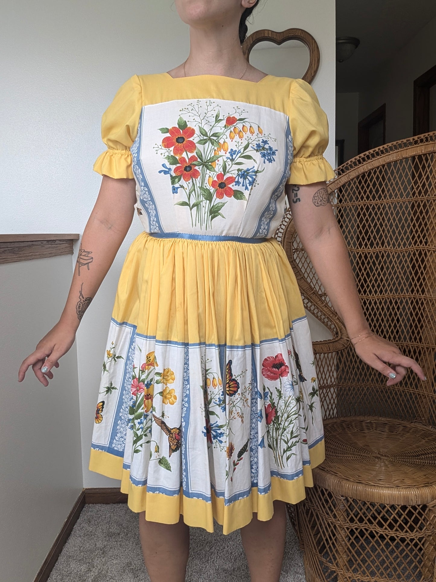 1970s birds & bees dress