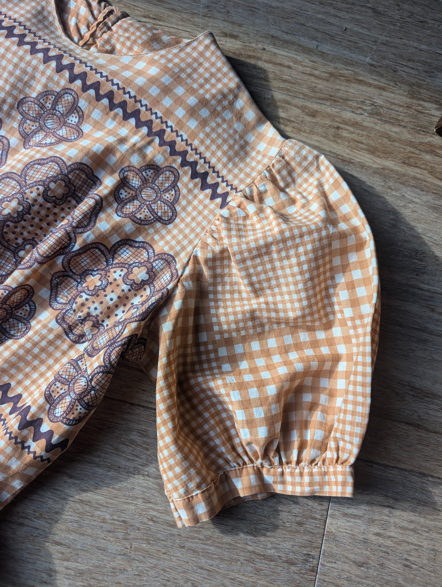 1950s orange gingham dress