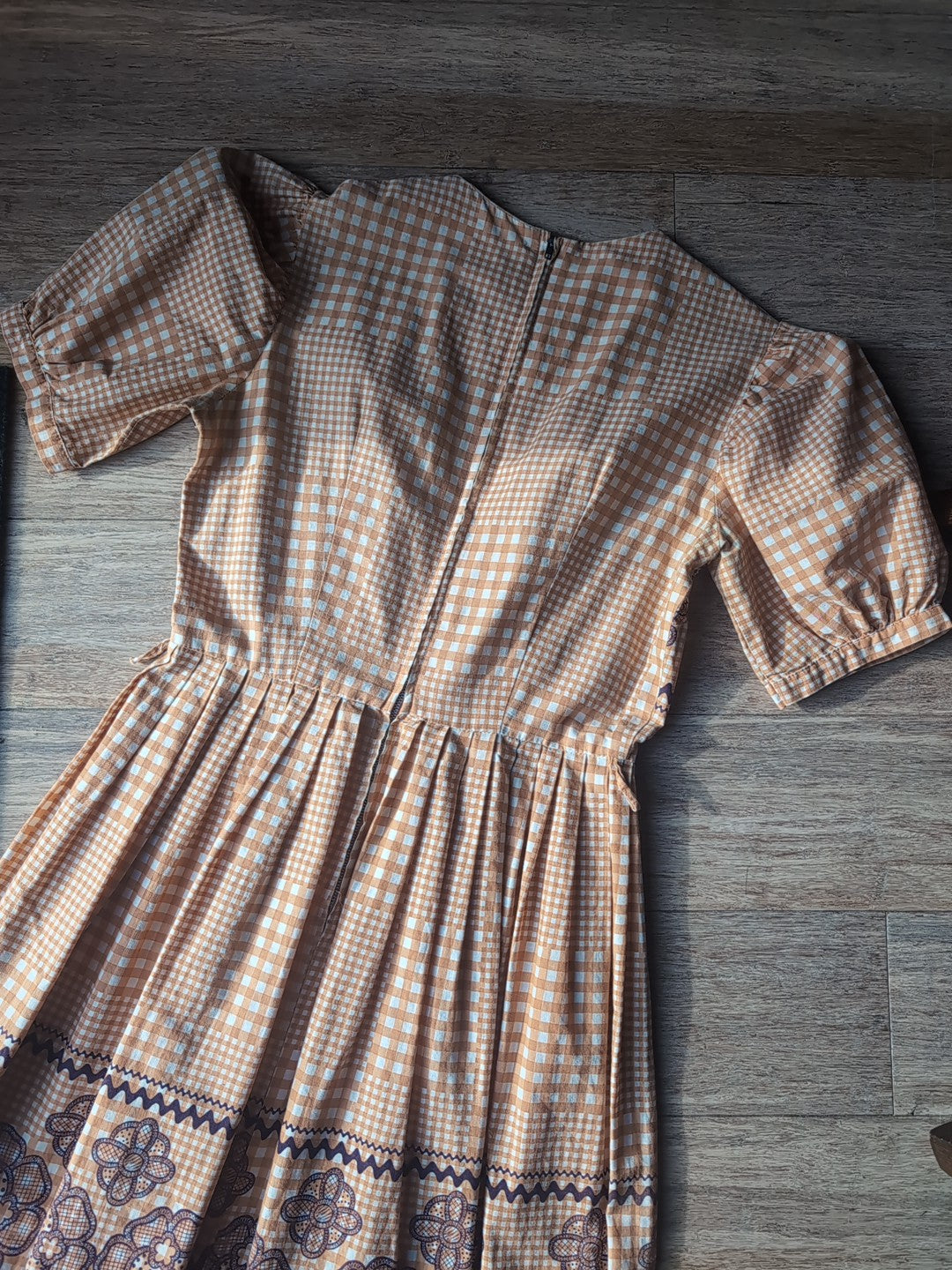 1950s orange gingham dress