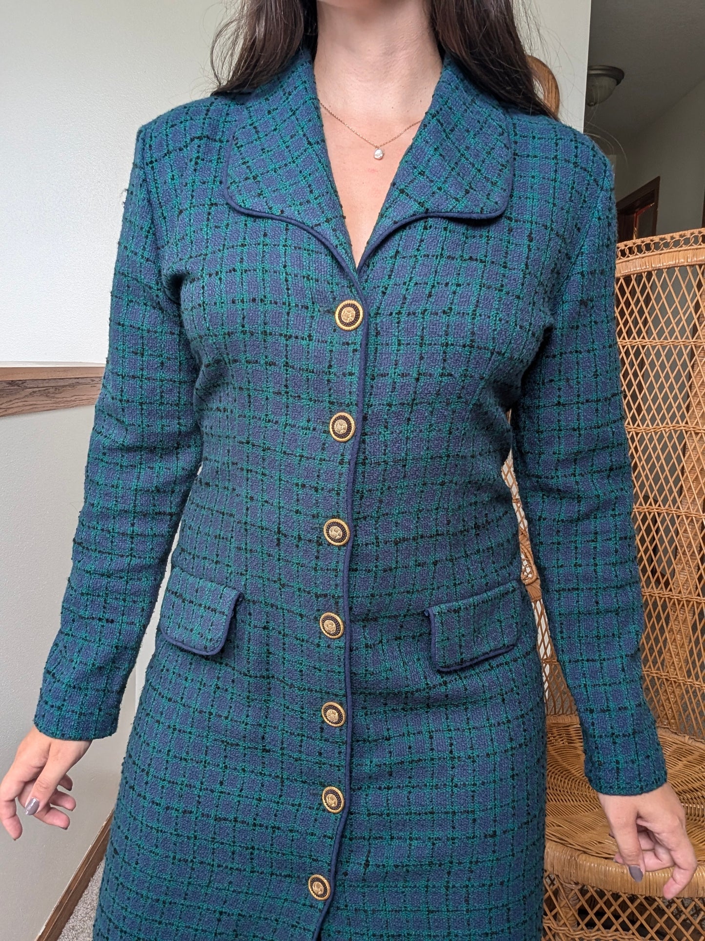 1980s tweed dress