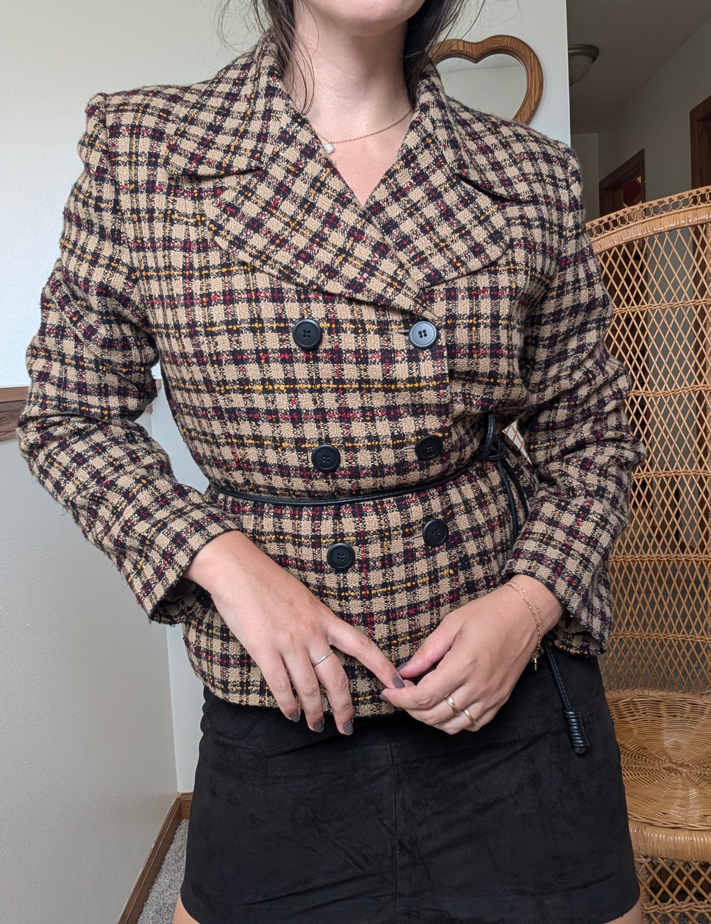 1980s plaid blazer