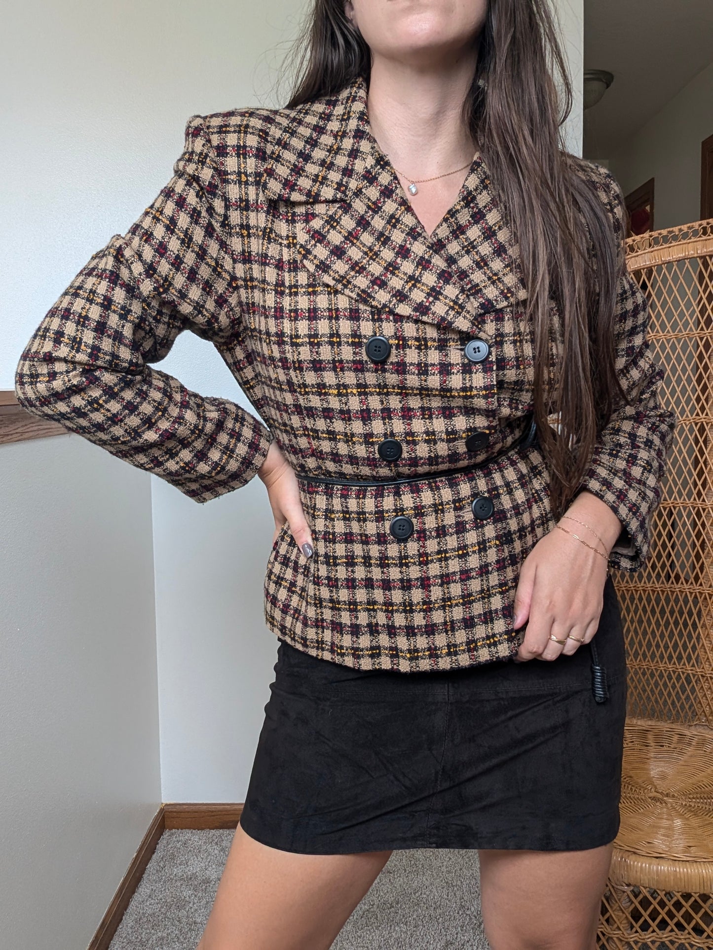 1980s plaid blazer