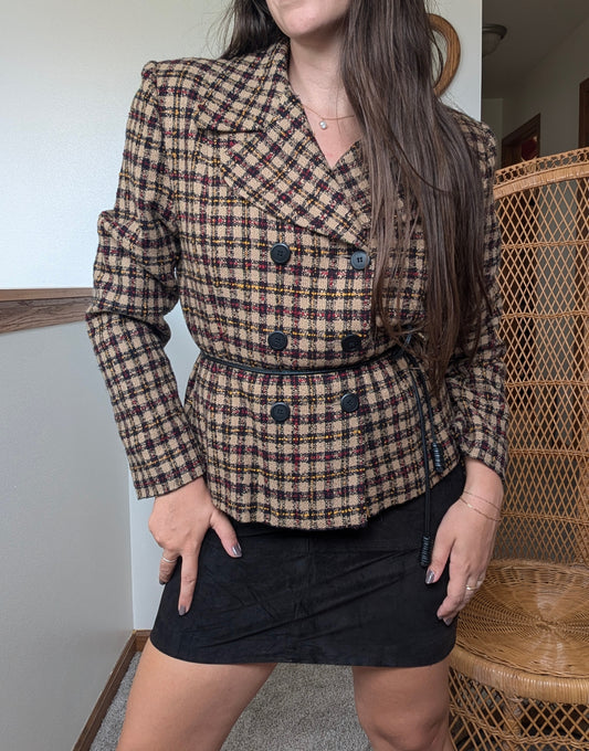 1980s plaid blazer