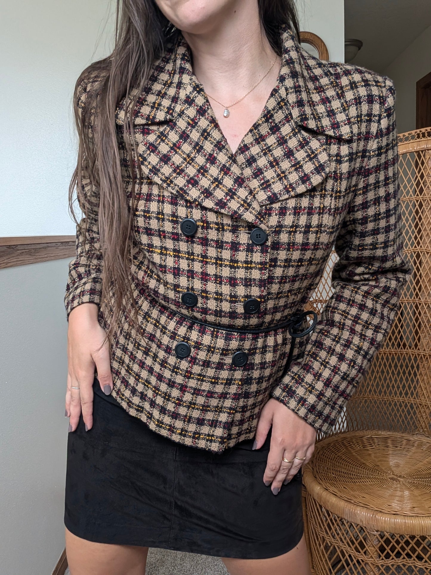 1980s plaid blazer