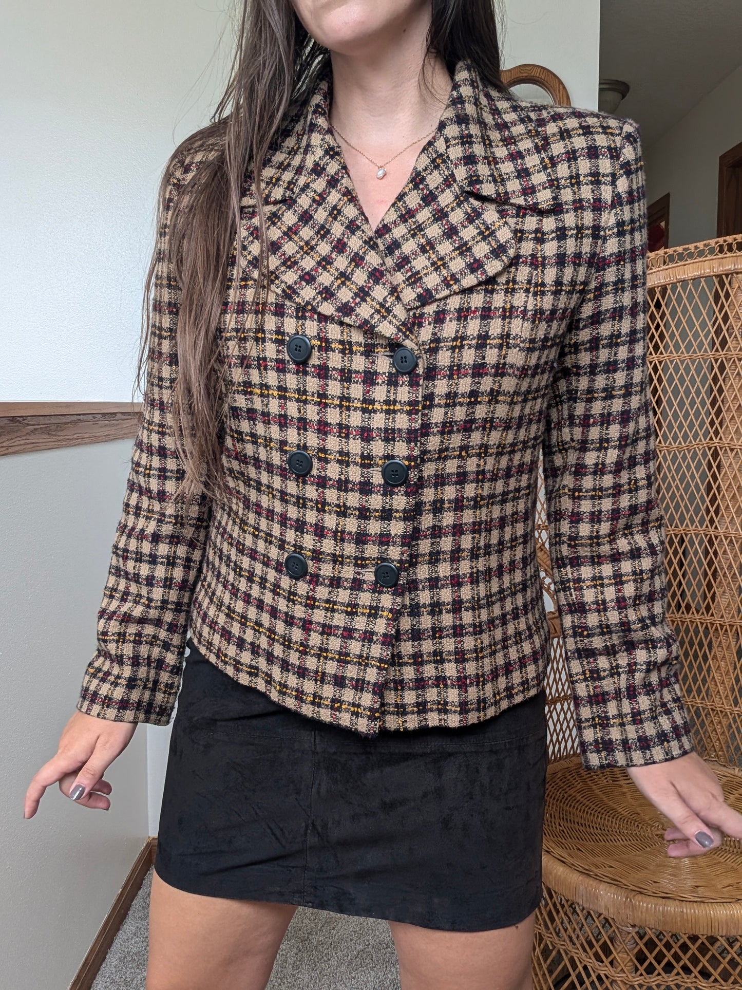 1980s plaid blazer