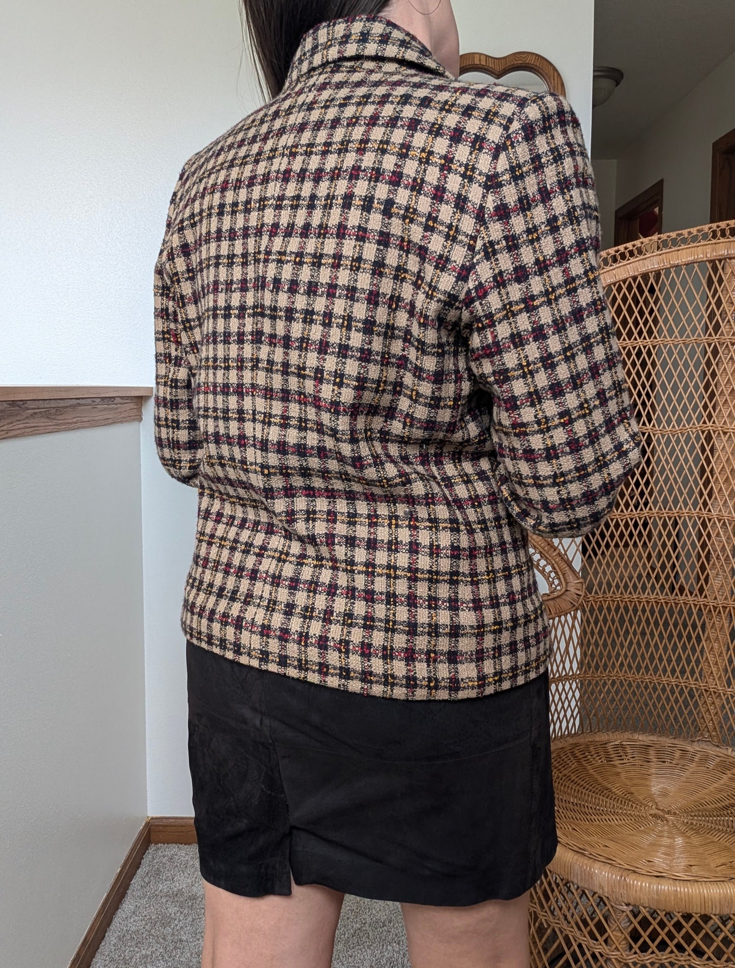 1980s plaid blazer