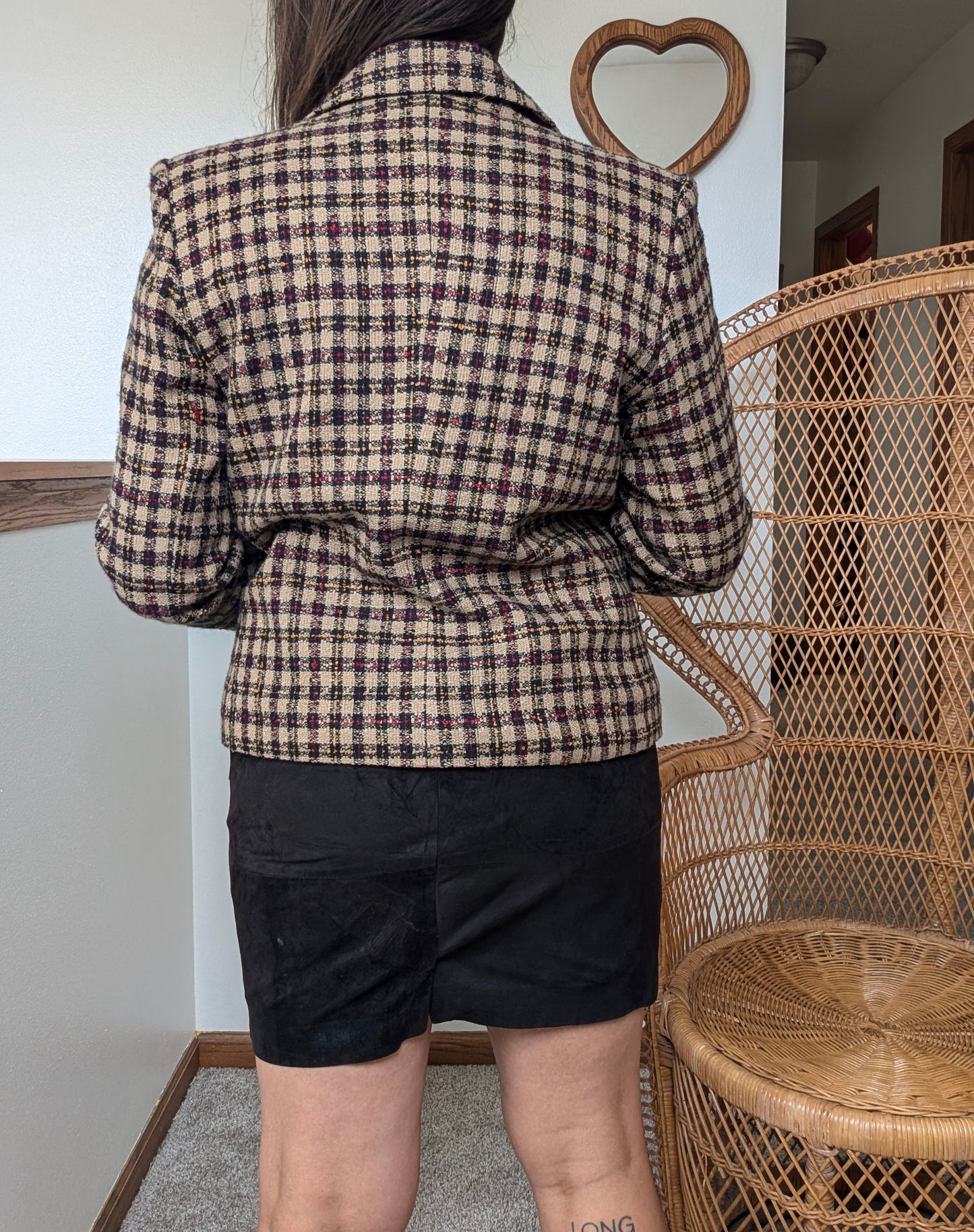 1980s plaid blazer