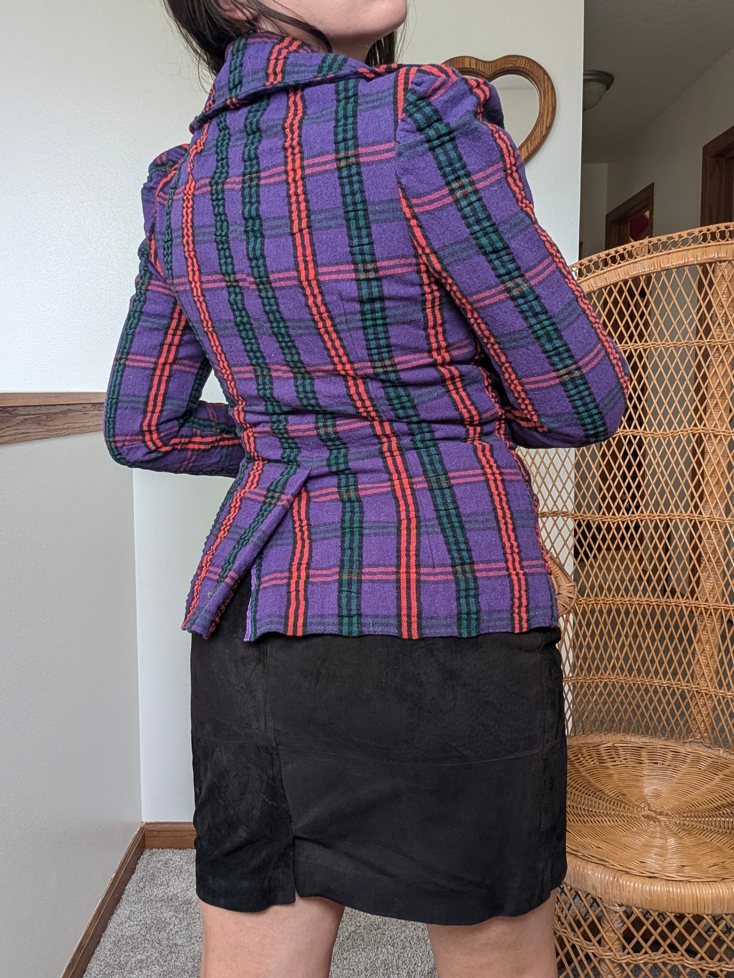 1980s plaid blazer