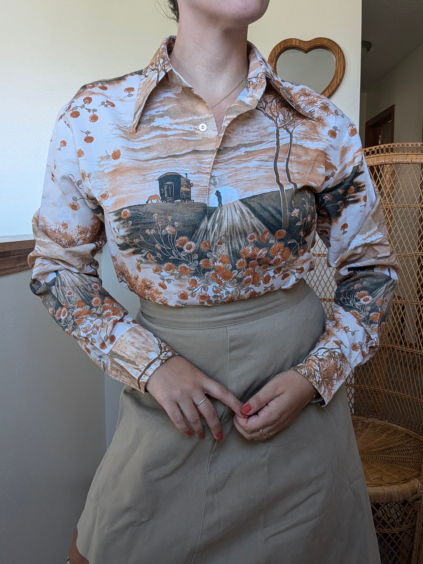 1970s sunflower disco shirt