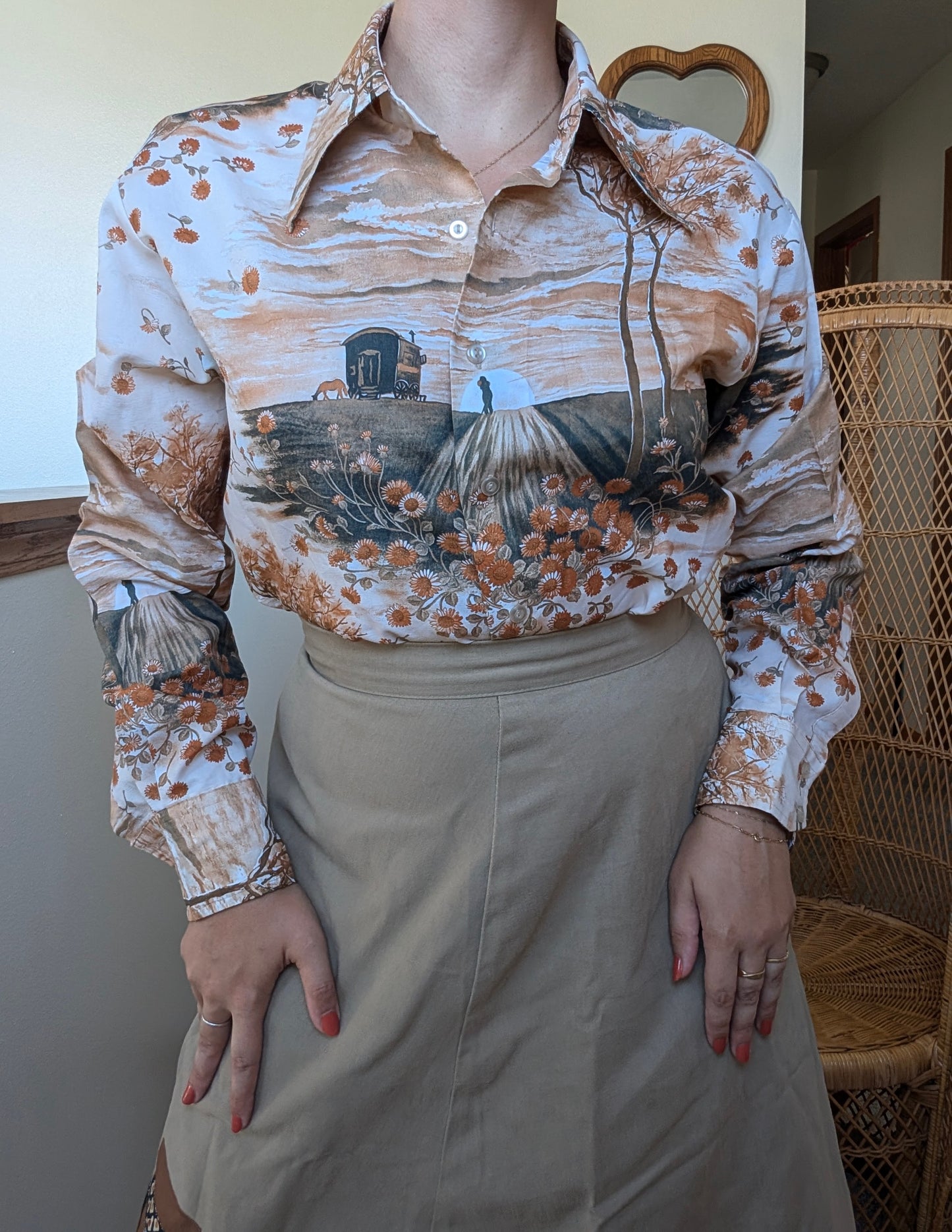 1970s sunflower disco shirt