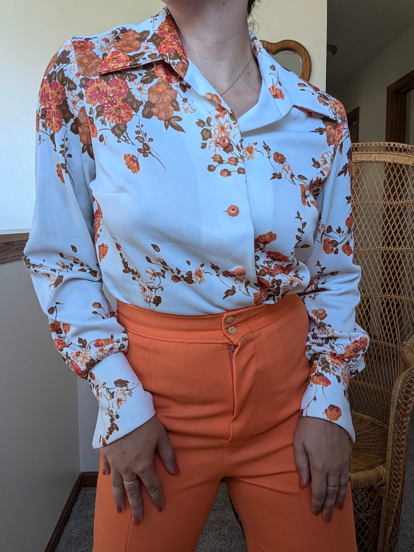 1970s floral disco shirt