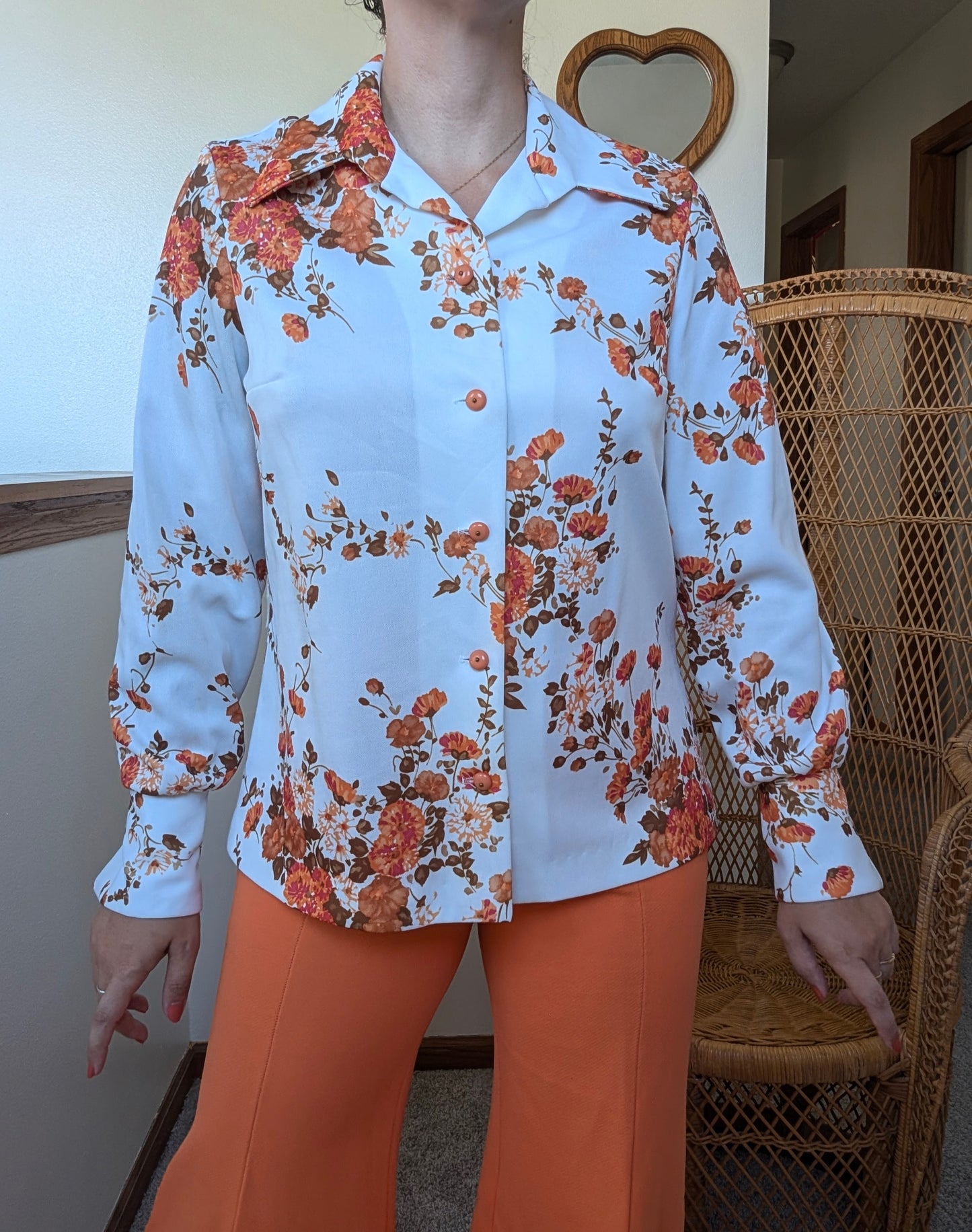 1970s floral disco shirt