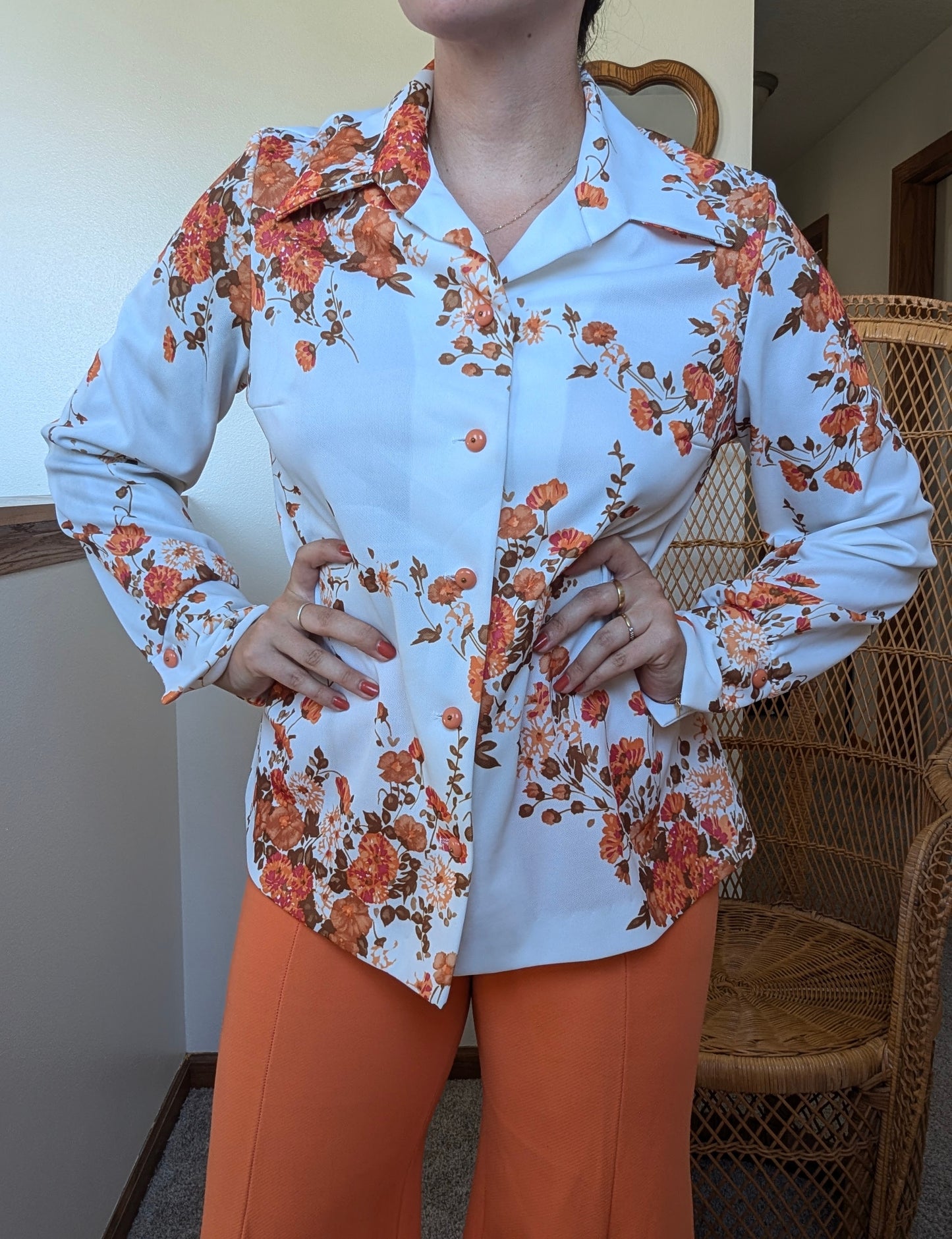 1970s floral disco shirt