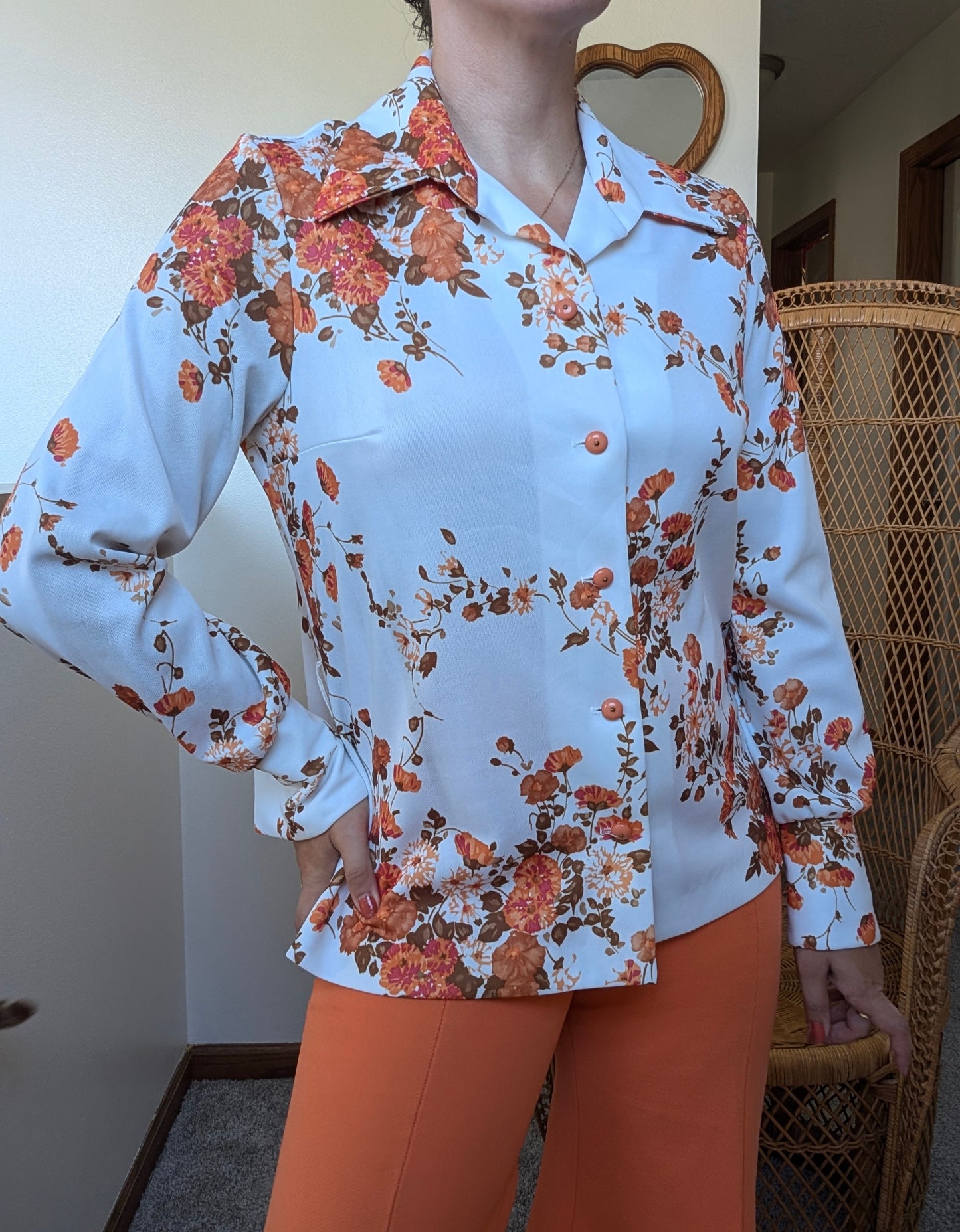 1970s floral disco shirt