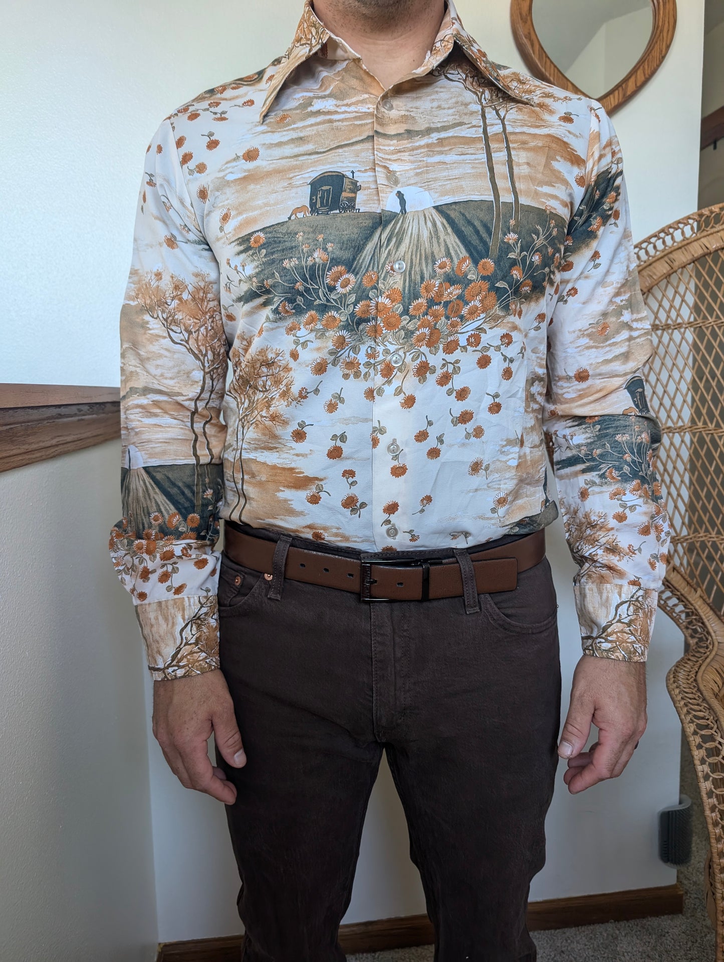 1970s sunflower disco shirt