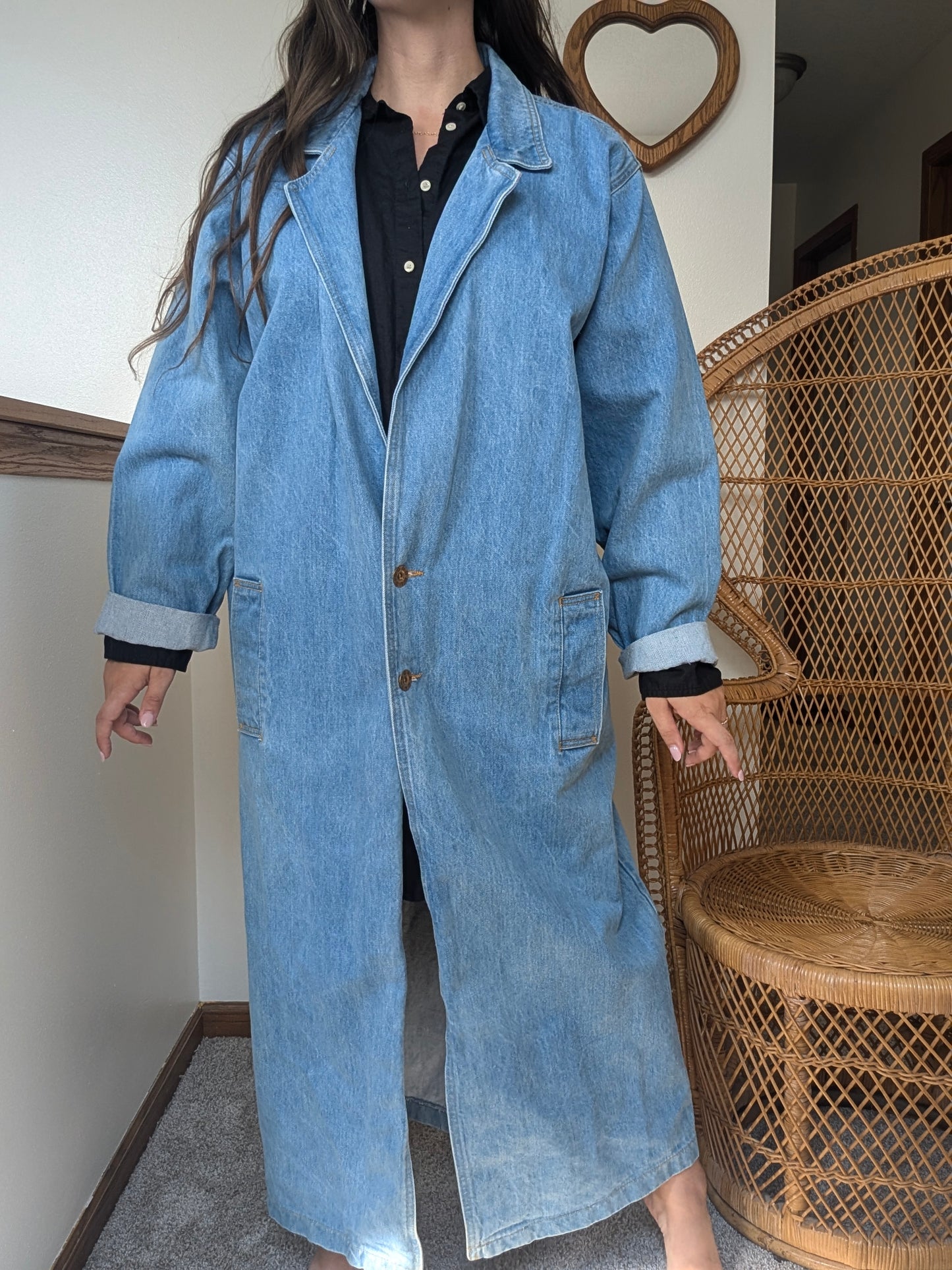 1980s denim trench